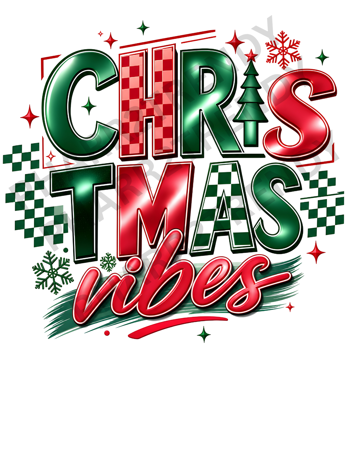 Christmas Vibes DTF Transfer – Christmas Holiday Design