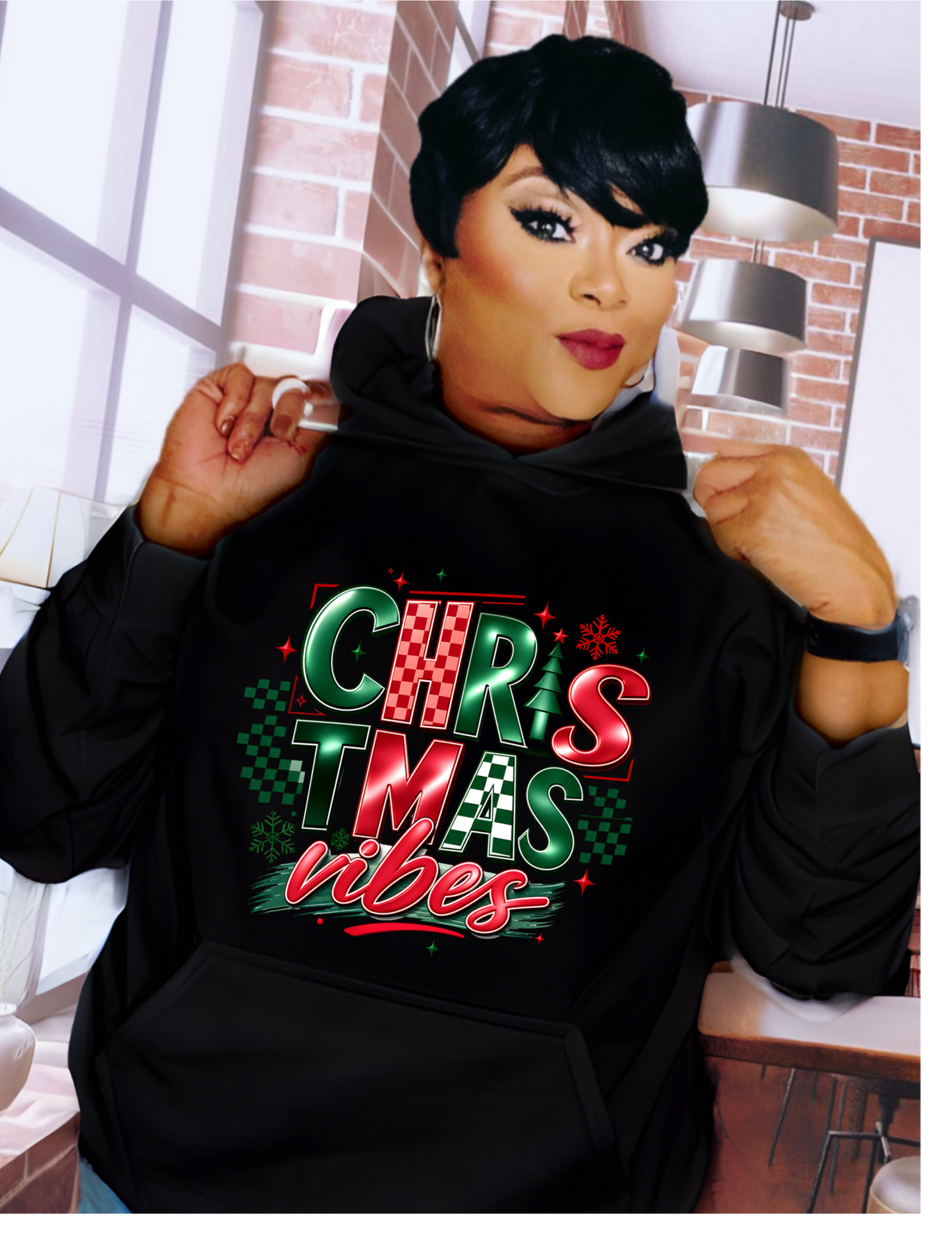 Christmas Vibes Retro Checkered Groovy Christmas Shirt & Hoodie