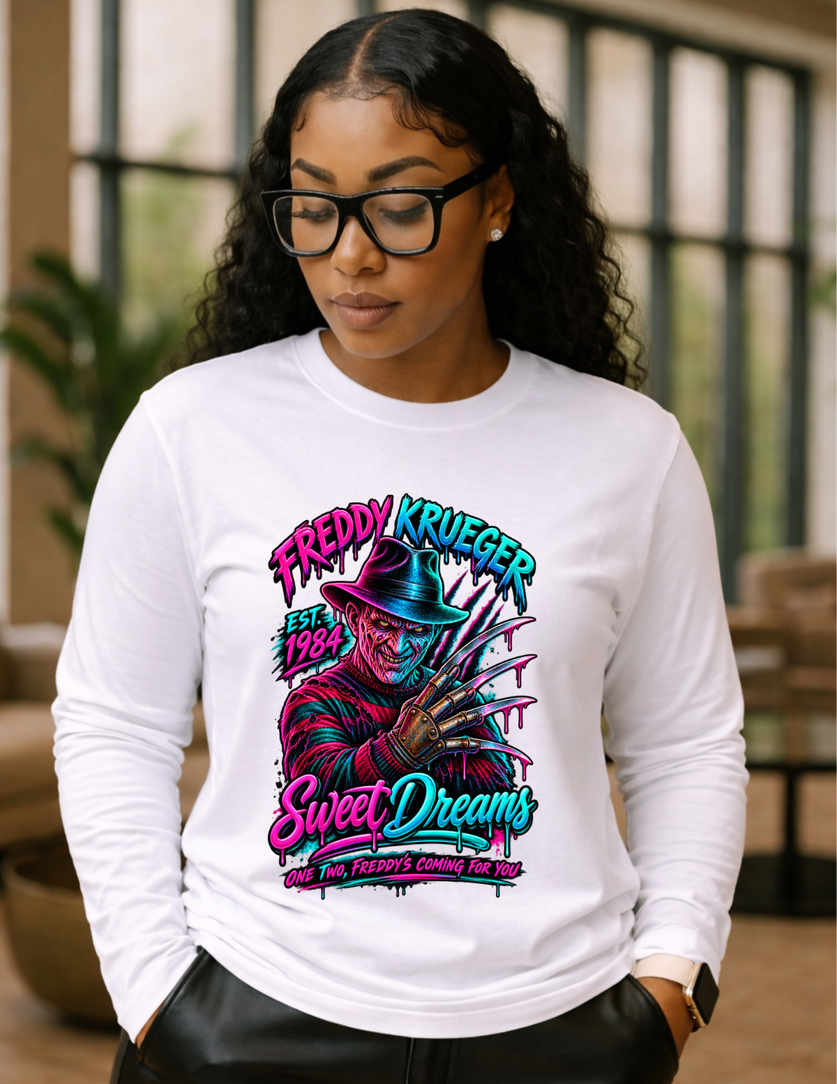 Sweet Dreams Freddy Krueger Horror Long Sleeve Shirt