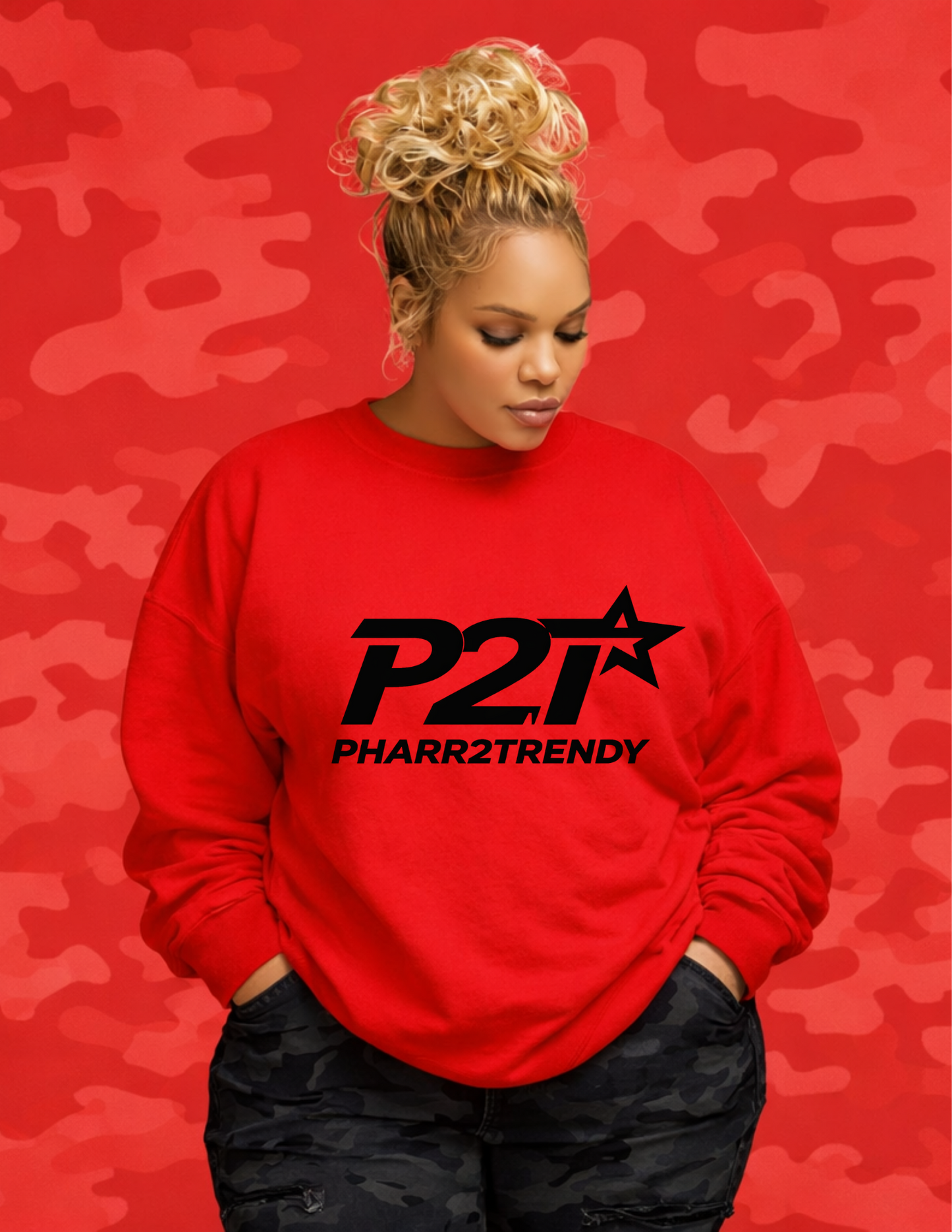 P2T Original | Red Premium Tee Sweatshirt | Pharr2Trendy