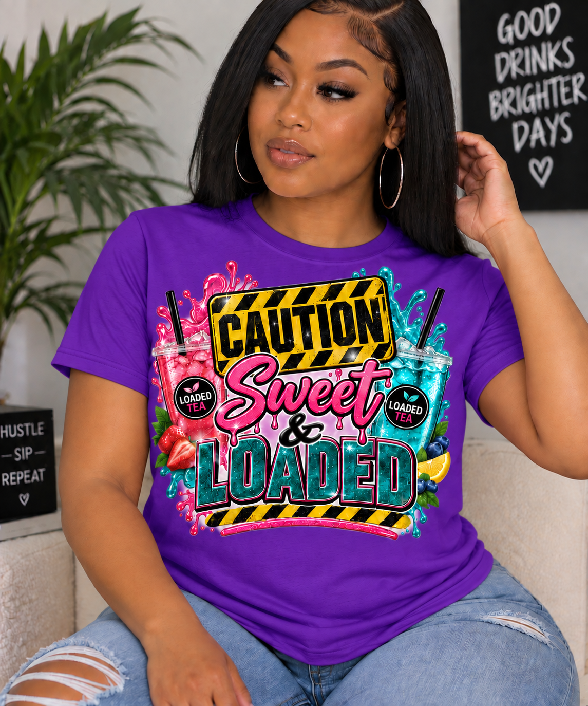 Caution Sweet & Loaded Shirt | Loaded Tea Graphic Tee