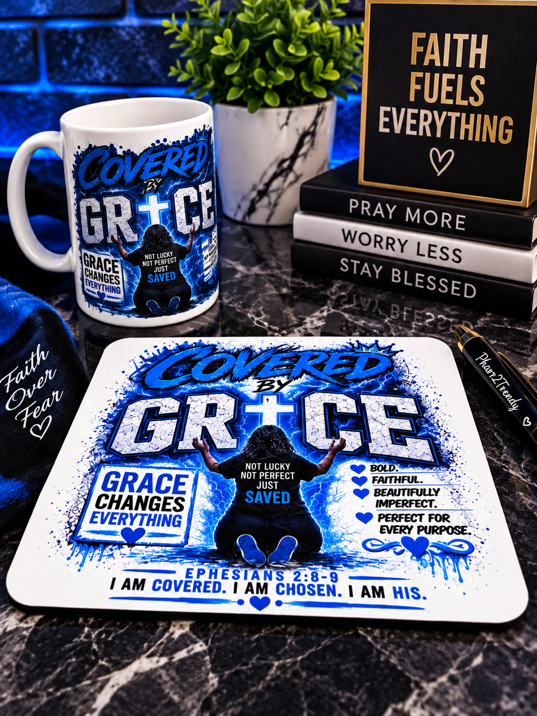 COVERED BY GR✝CE — because grace changes everything.