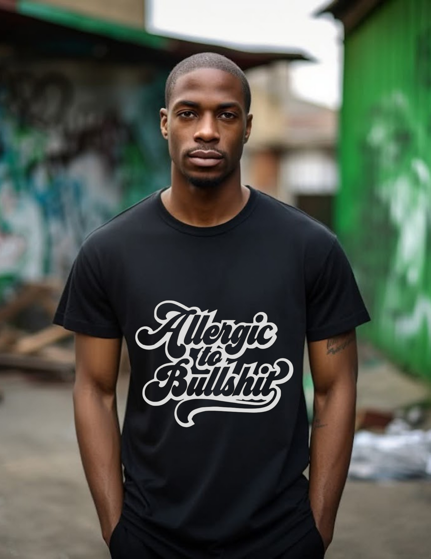 Allergic to Bullsh*t Graphic Tee – Black Edition