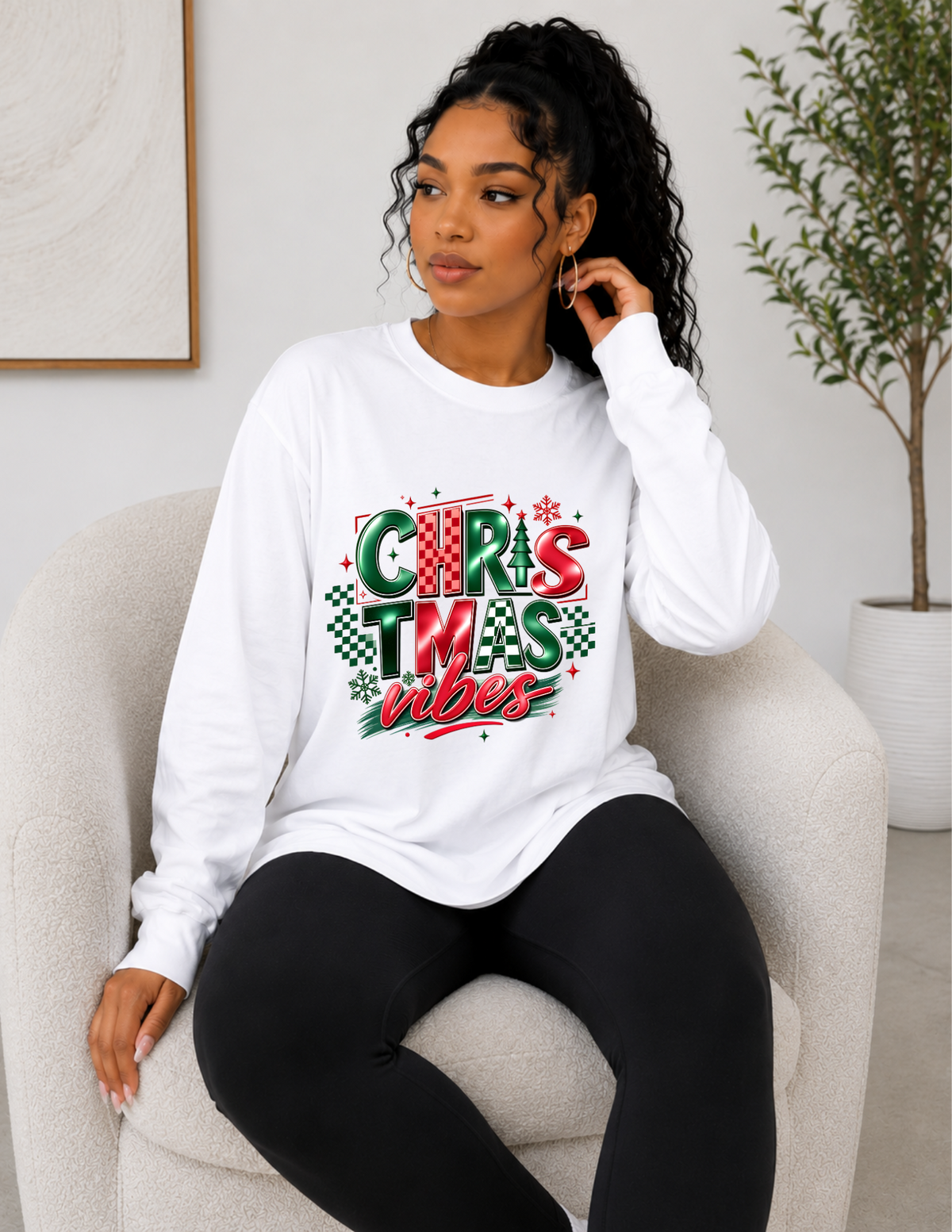 Christmas Vibes Retro Checkered Groovy Christmas Shirt & Hoodie