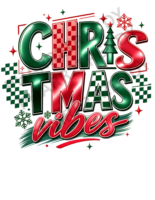 Christmas Vibes DTF Transfer – Christmas Holiday Design