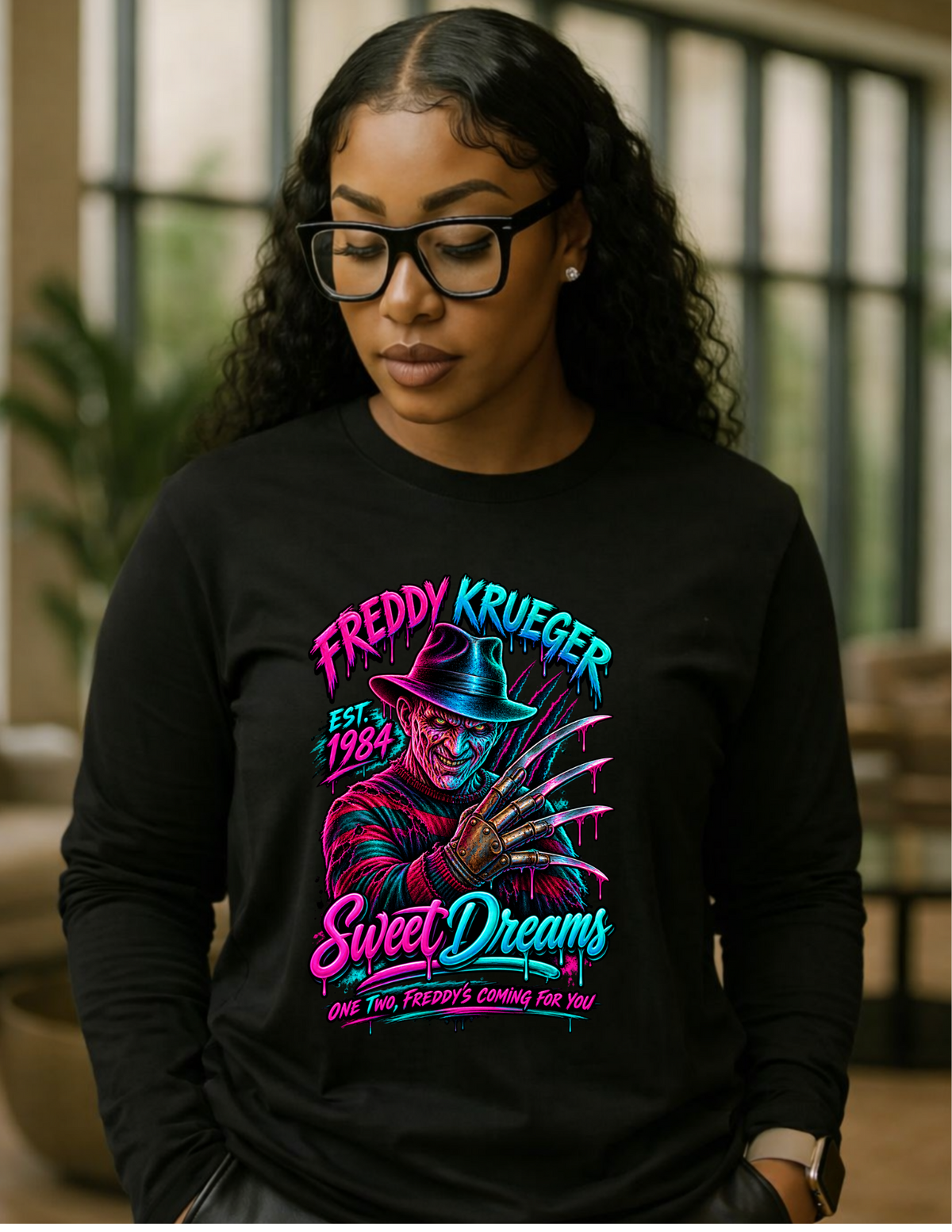 Sweet Dreams Freddy Krueger Horror Long Sleeve Shirt
