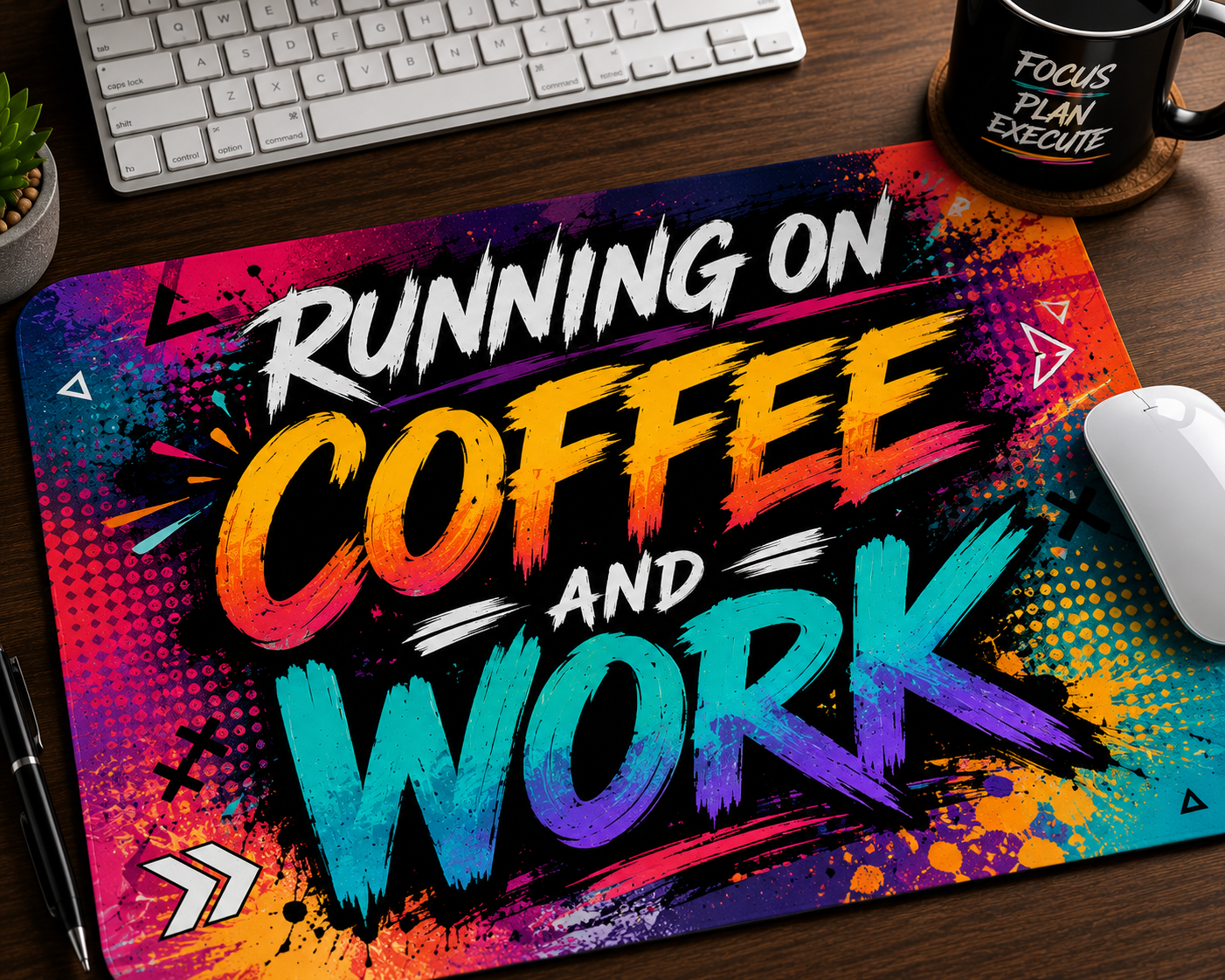 Running On Coffee And Work Mousepad