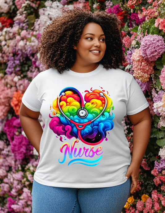 NURSE RAINBOW HEART STETHOSCOPE