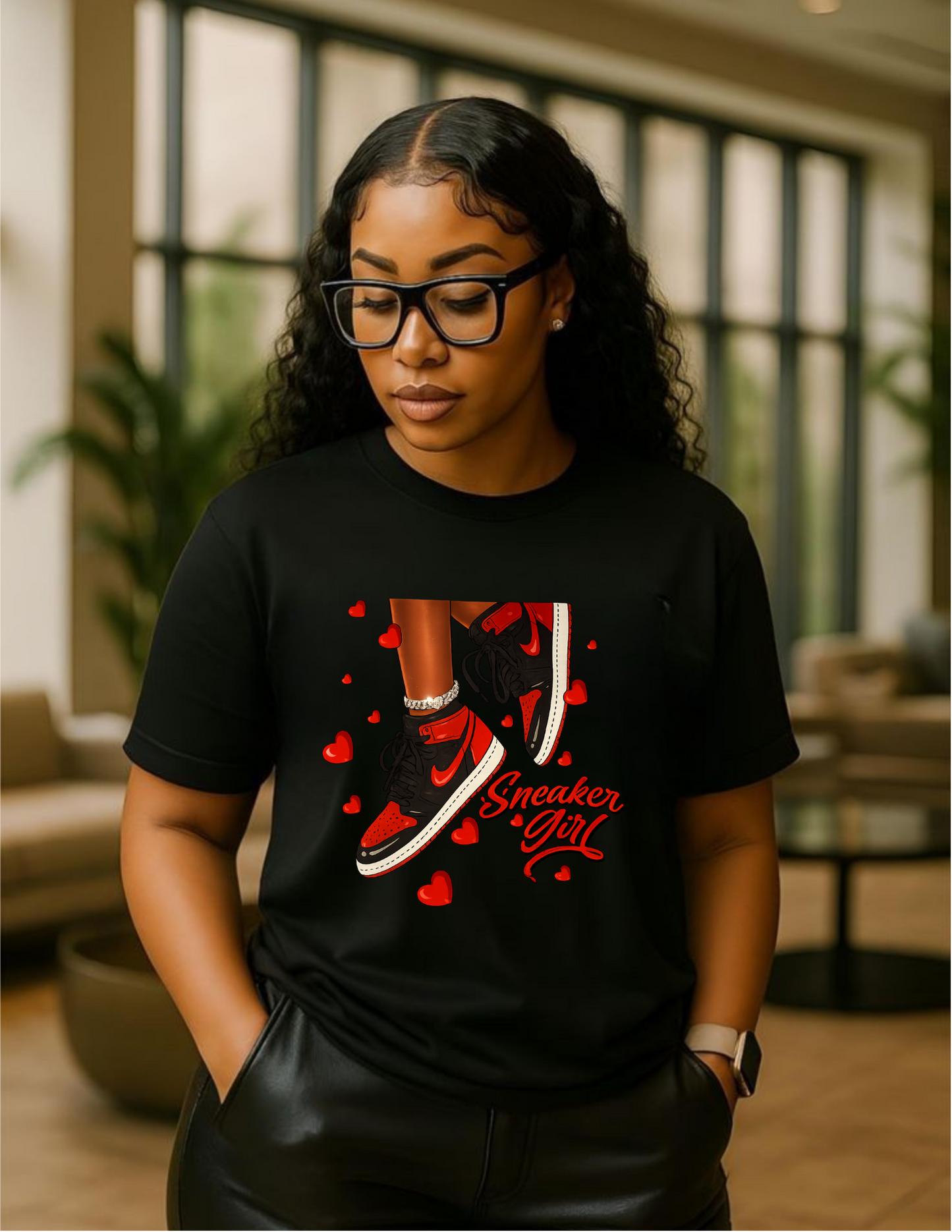 Sneaker Girl Graphic Tee/Red Edition