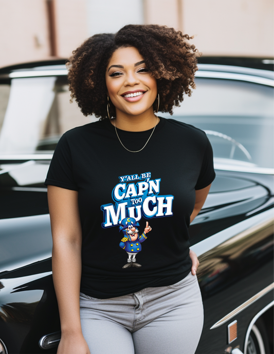 Cap'n Too Much Funny Graphic Tee