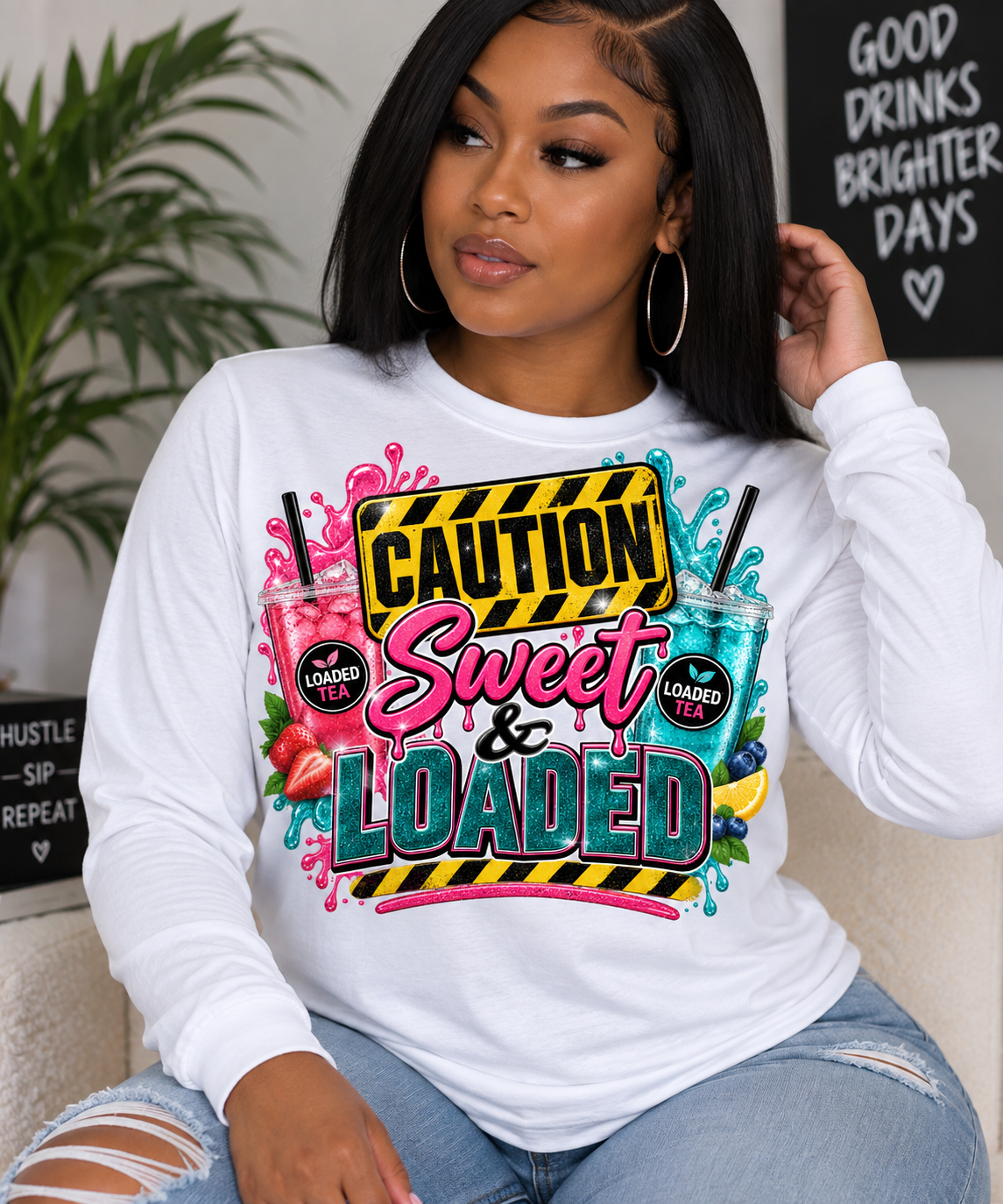 Caution Sweet & Loaded Shirt | Loaded Tea Graphic Tee