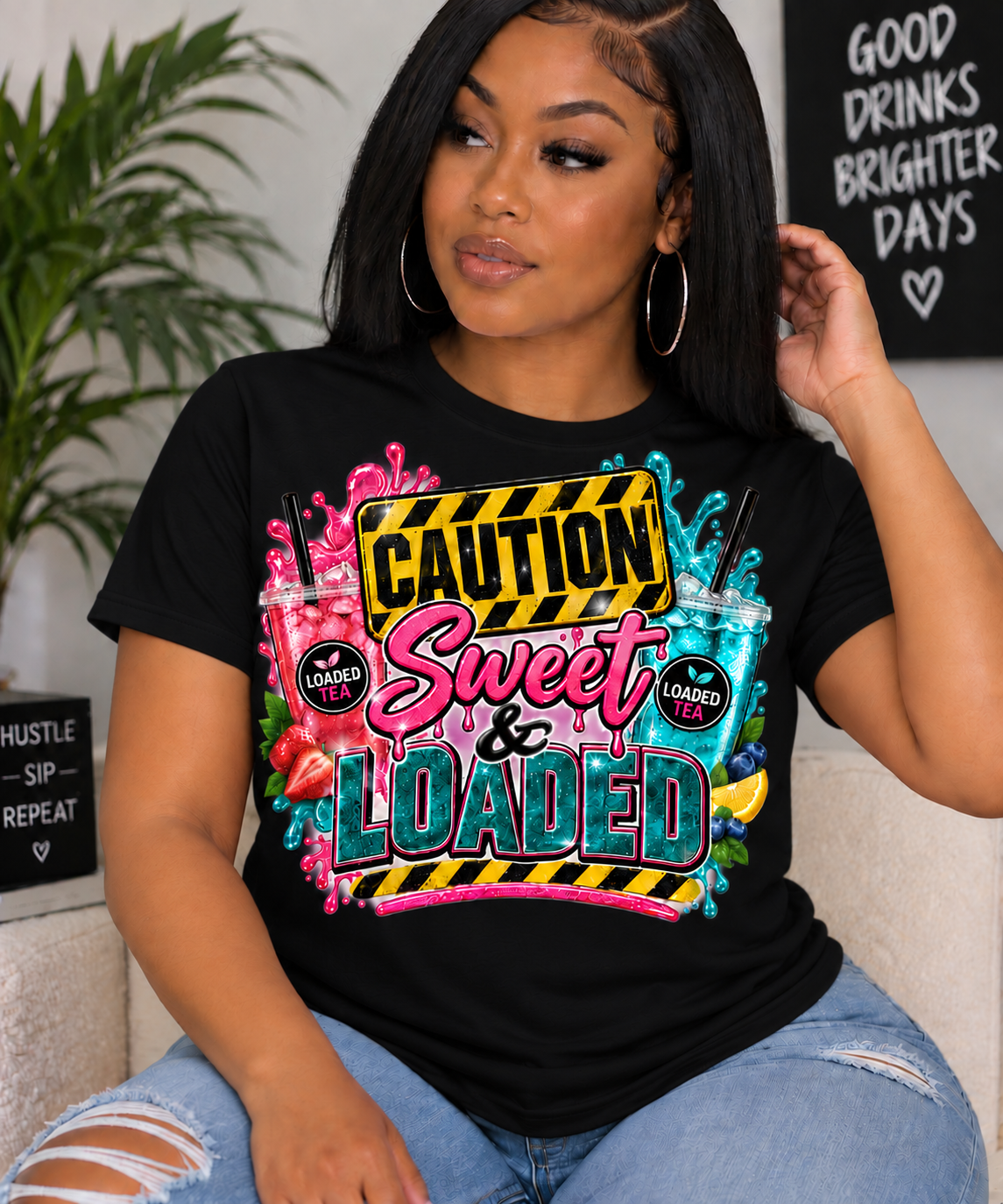 Caution Sweet & Loaded Shirt | Loaded Tea Graphic Tee