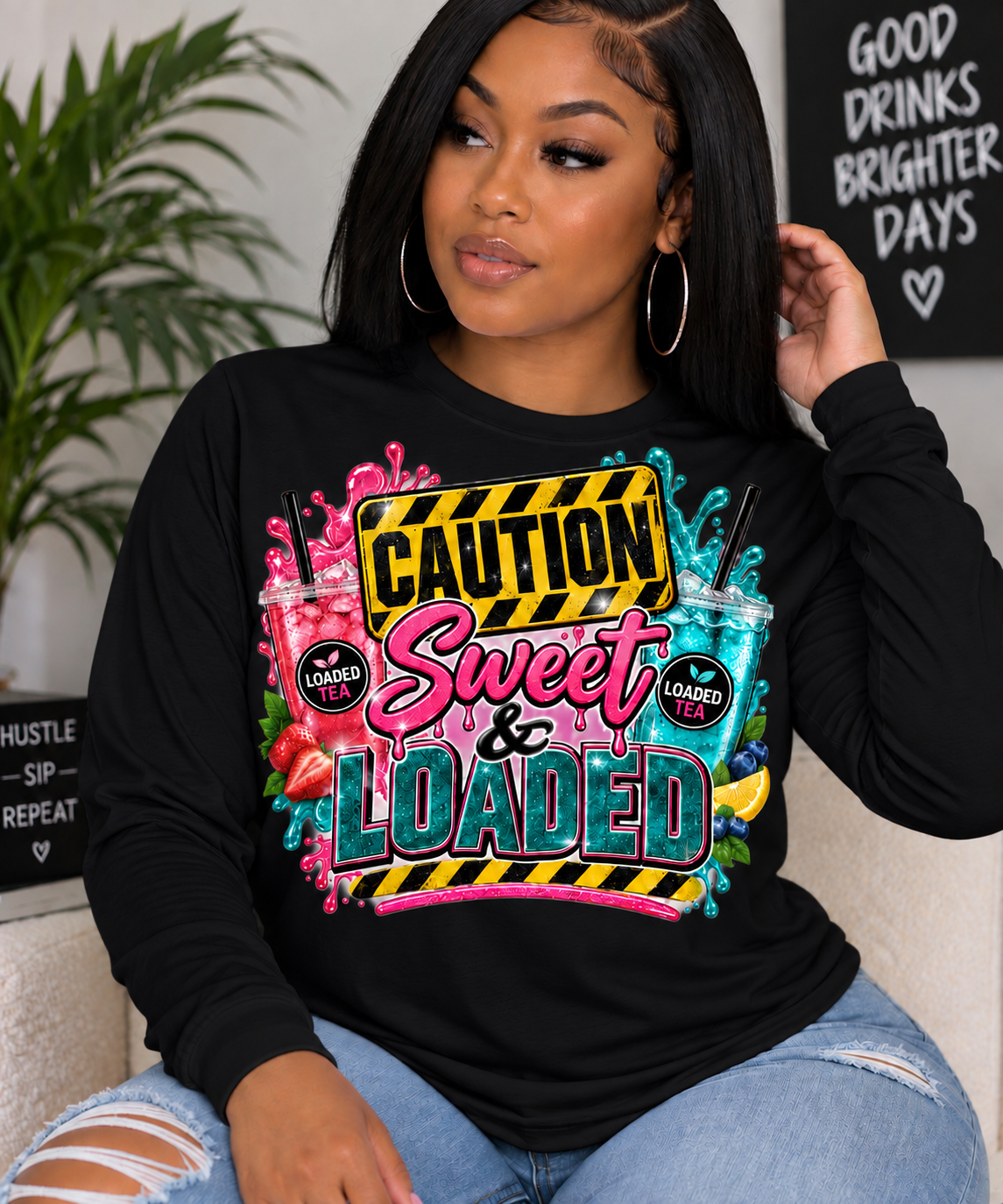 Caution Sweet & Loaded Shirt | Loaded Tea Graphic Tee