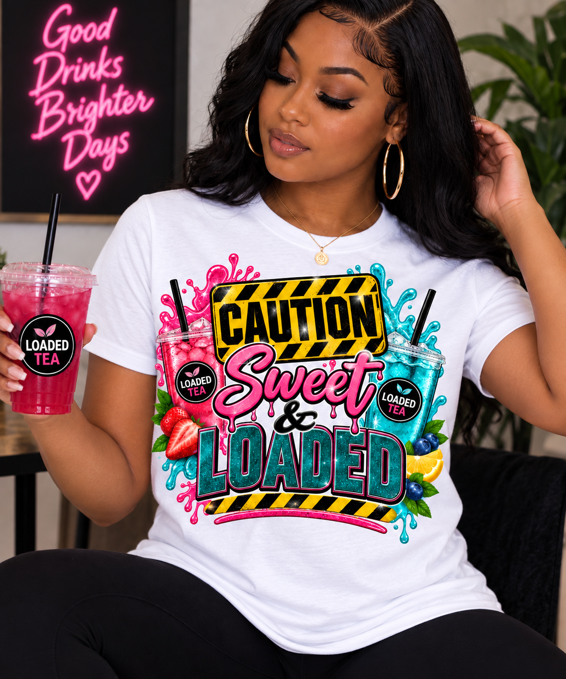 Caution Sweet & Loaded Shirt | Loaded Tea Graphic Tee