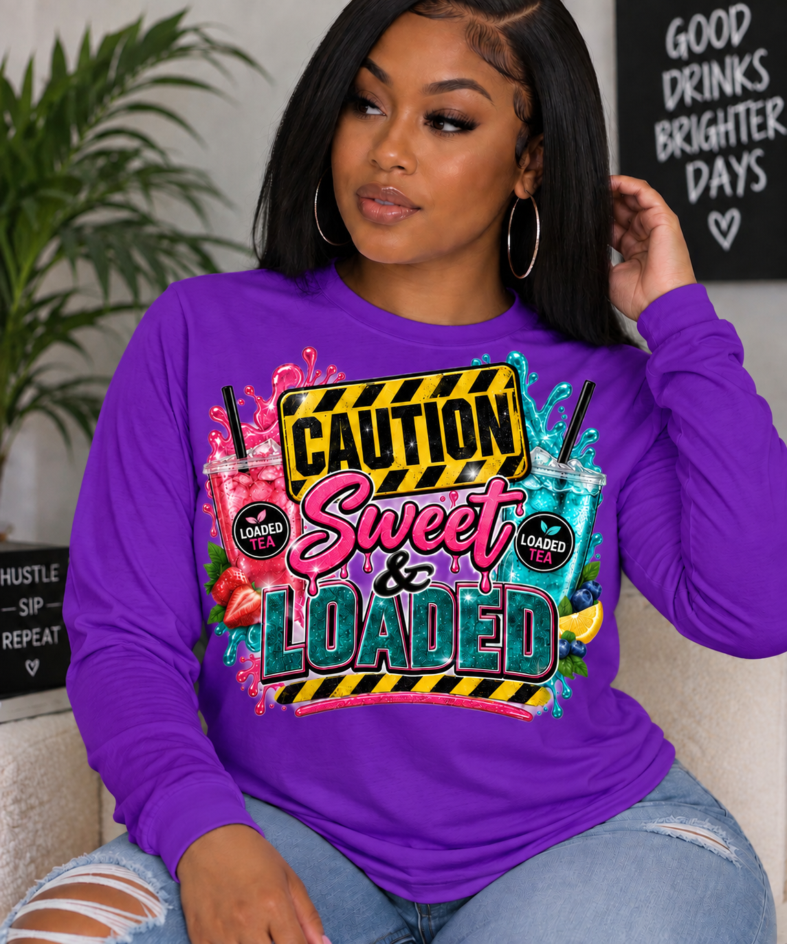 Caution Sweet & Loaded Shirt | Loaded Tea Graphic Tee